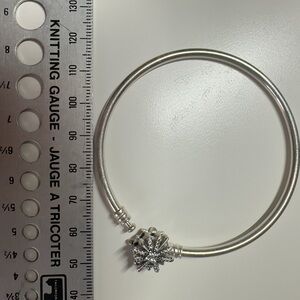 Pandora White Cubic Zirconia Sterling Silver Bangle Bracelet